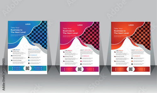 cover modern layout, annual report, poster, flyer in A4.Business Flyer Layout with Gradients