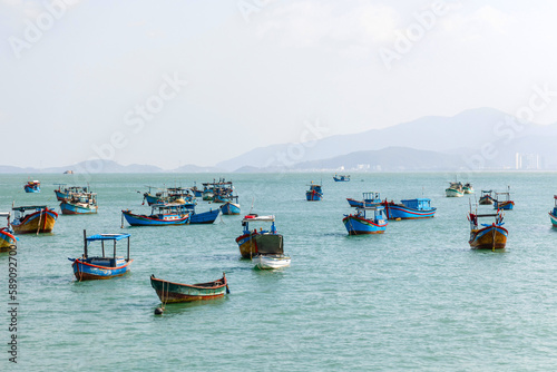 Fishing boats in marina at Nha Trang, Vietnam
