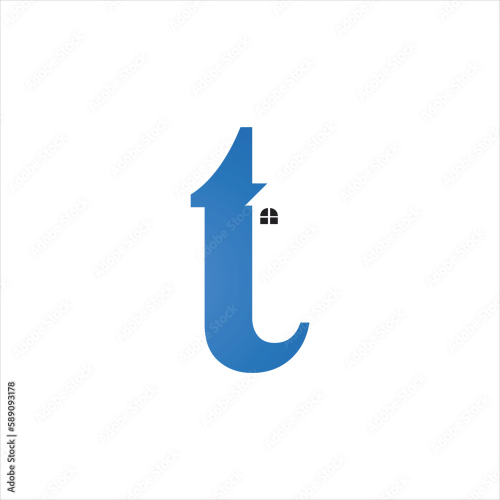 awesome letter T logo with real estate design simple awesome letter T logo with real estate design simple