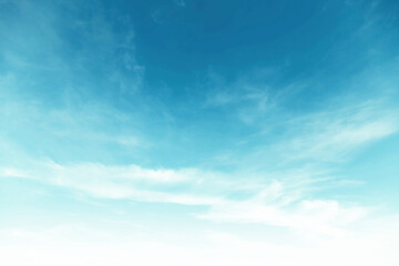Summer teal blue sky cloud gradient light white background. Beauty clear cloudy in sunshine calm bright winter air Gloomy vivid cyan landscape in environment day horizon skyline view spring wind