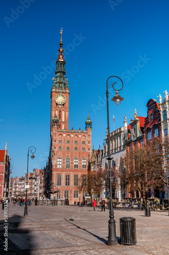 Main Town Hall in Gdansk, Pomeranian Voivodeship, Poland.