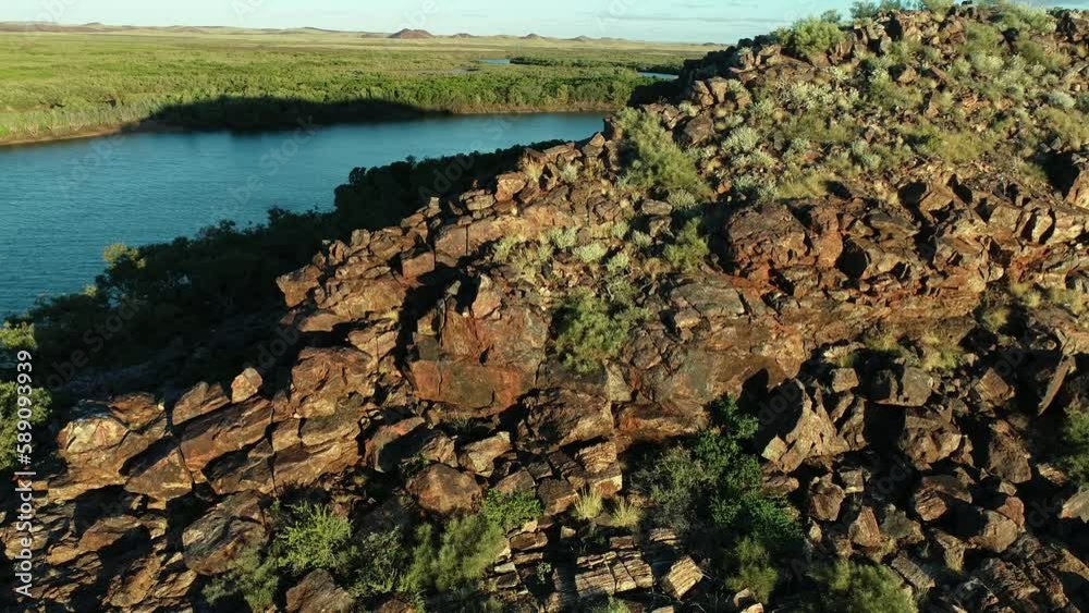Outback Australia aerial view series Pilbara region 4K Outback Australia aerial view series Pilbara region 4K