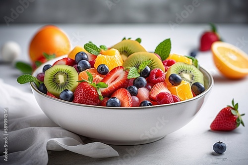 fresh fruit salad in a bowl © Tebha Workspace