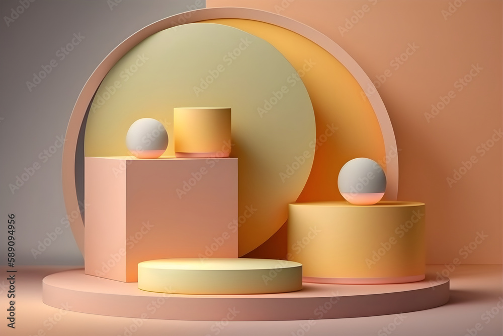3D podium background with natural light and shadow. With Generative AI tehnology. 3D podium background with natural light and shadow. With Generative AI tehnology.