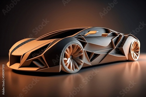 futuristic sports car, Modern car digital art dream car design, generative ai