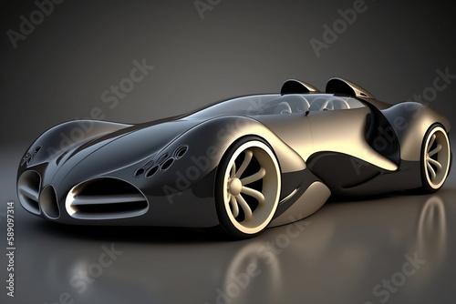 futuristic sports car, Modern car digital art dream car design, generative ai