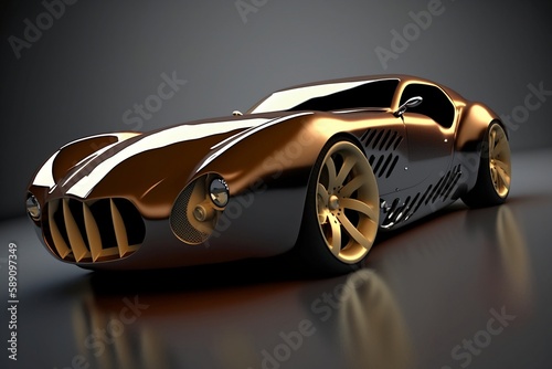 futuristic sports car, Modern car digital art dream car design, generative ai © Rokeyadesigner
