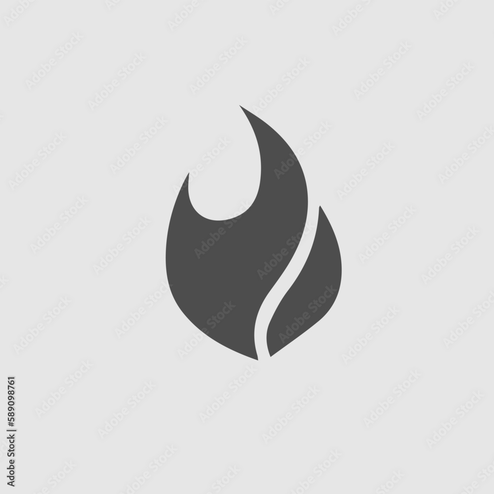 Flame fire vector icon eps 10. Simple silhouette danger fire symbol. Flame fire vector icon eps 10. Simple silhouette danger fire symbol.