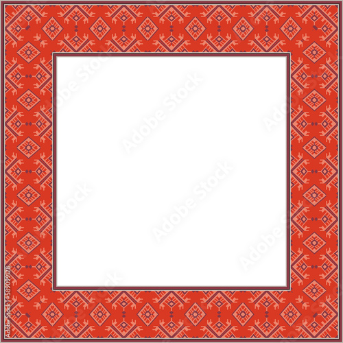 Vintage square frame aboriginal check geometry cross kaleidoscope