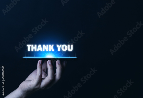 Obraz na płótnie Smartphone showing thank you message