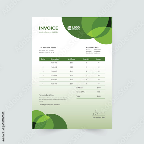 Business invoice form template. Invoicing quotes, money bills or price invoices and payment agreement design templates. Tax form, bill graphic or payment receipt page vector