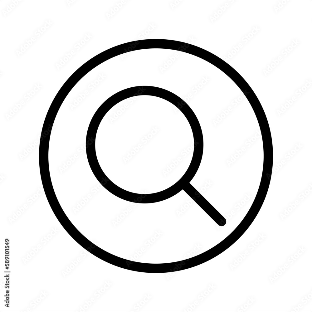 Magnifying glass or search icon in trendy flat style for your web site design, app, logo, UI. vector illustration on white background Magnifying glass or search icon in trendy flat style for your web site design, app, logo, UI. vector illustration on white background