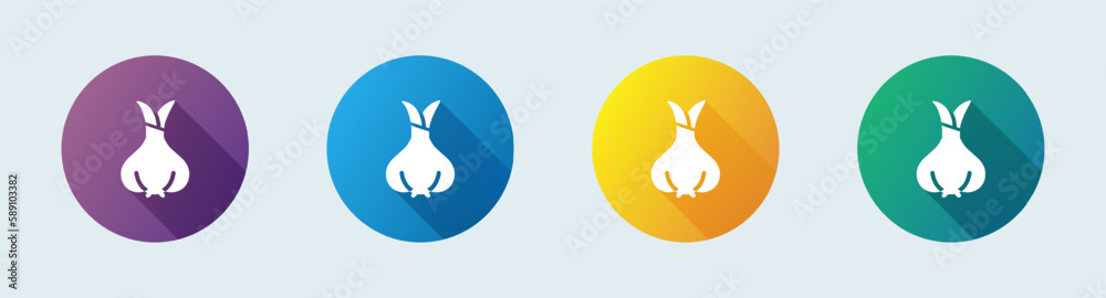 Garlic solid icon in flat design style. Ingredient signs vector illustration. Garlic solid icon in flat design style. Ingredient signs vector illustration.