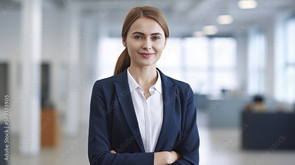happy business woman showcase the finfluencer confidence and charisma with Generative AI happy business woman showcase the finfluencer confidence and charisma with Generative AI