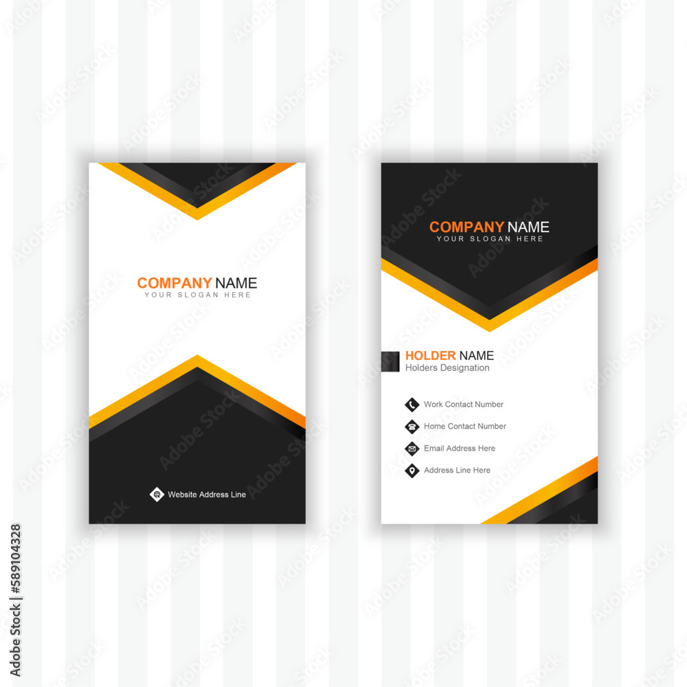 Vertical Professional Business Card Template With Elegant Design Vertical Professional Business Card Template With Elegant Design