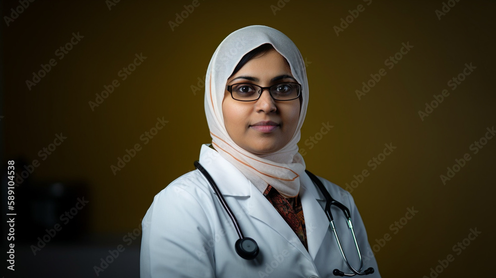 happy woman doctor examining or treating a patient In a hospital with Generative AI happy woman doctor examining or treating a patient In a hospital with Generative AI