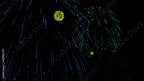Colorful Fireworks 4K (Alpha, Loop)