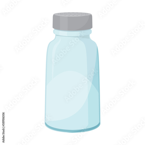 Vector illustration of salt in shaker with metal cap.