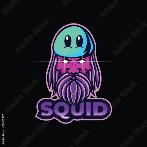 squid and head logo