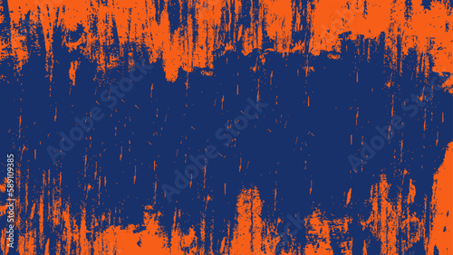 Abstract Orange Grunge Frame Texture In Dark Blue Background
