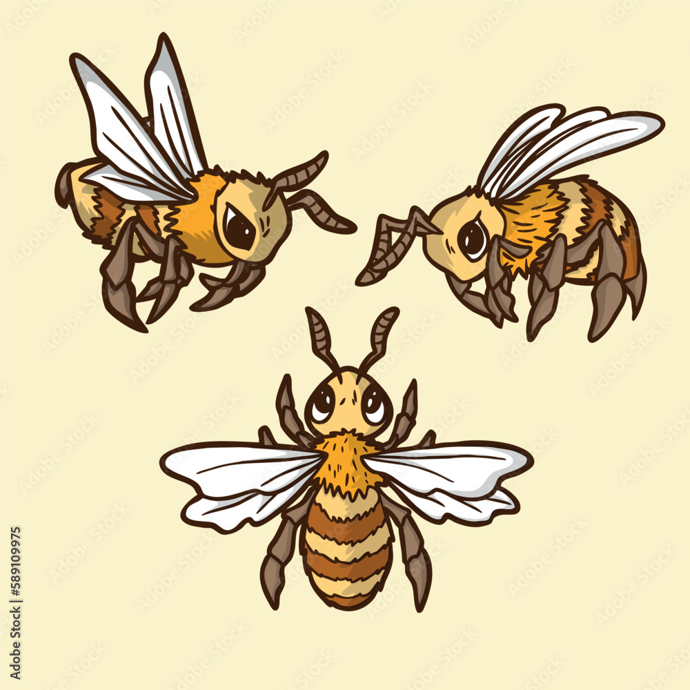 Free vector cute bees set
