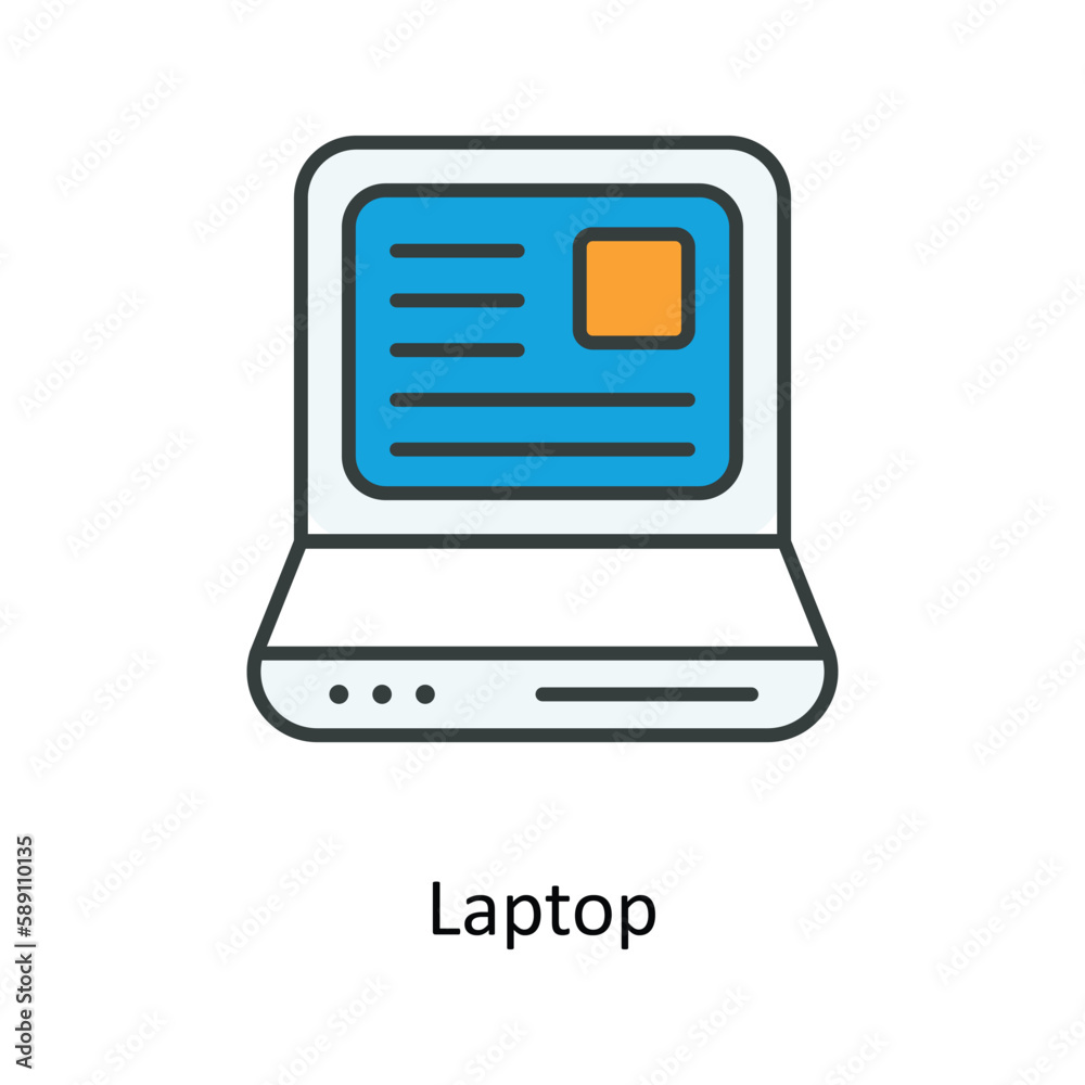 Laptop Vector Fill outline Icons. Simple stock illustration stock Laptop Vector Fill outline Icons. Simple stock illustration stock