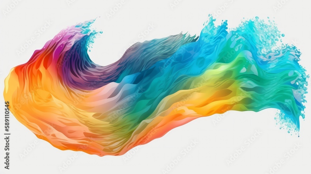 Rainbow wave. Colorful paint splash. AI generate Rainbow wave. Colorful paint splash. AI generate