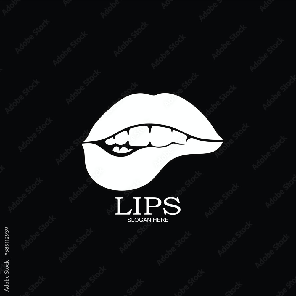 Obraz premium Free vector lips logo template design illustration