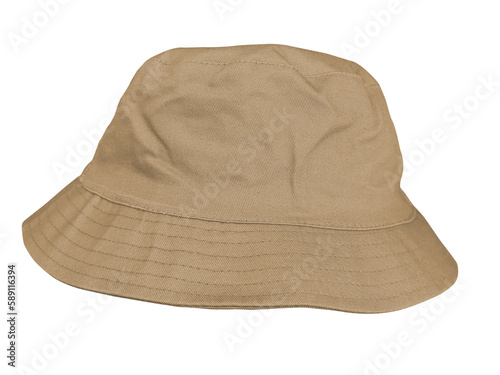 brown bucket hat isolated on white background