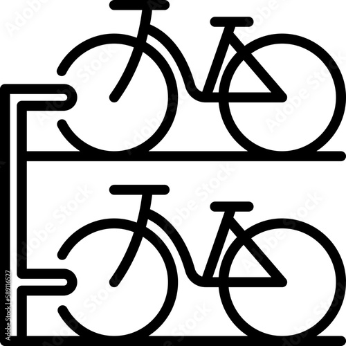 Bike storage, bike parking thin line icon. Modern vector illustration.