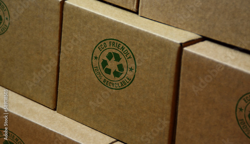 Obraz na płótnie Eco friendly recycling stamp and stamping w salonie