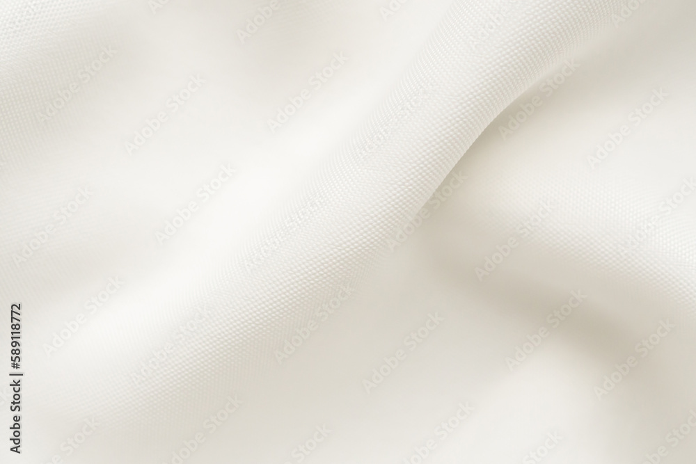 Abstract white fabric texture with soft wave background