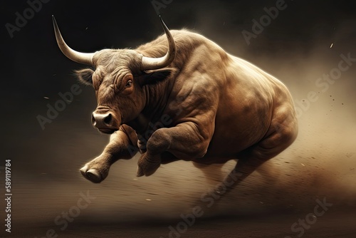bull run, dust, raging, danger, Generative AI, Generative, AI