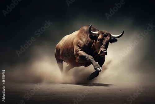 bull run, dust, raging, danger, Generative AI, Generative, AI