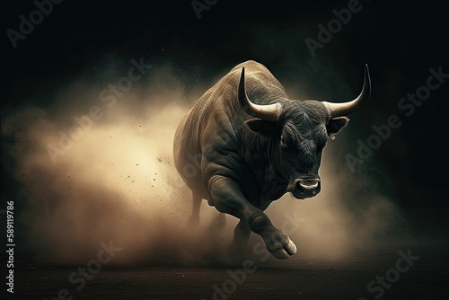 bull run, dust, raging, danger, Generative AI, Generative, AI