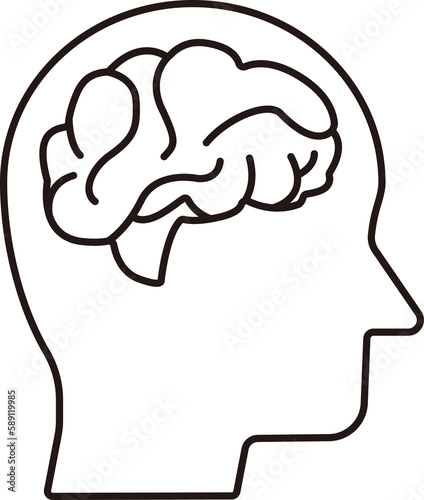 AI, idea and brainstorming design concept with human head icon.