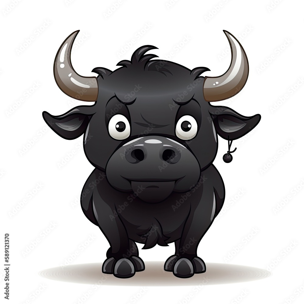 bull, cartoon, illustration, cute, Generative AI, Generative, AI bull, cartoon, illustration, cute, Generative AI, Generative, AI