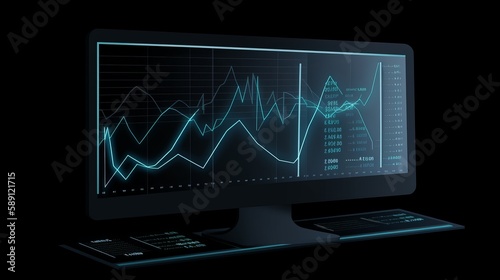 infographic on a computer display. AI generative.