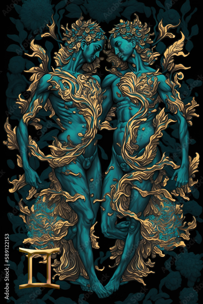 Fototapeta premium Gemini. Zodiac Sign. Astrological sign Generative AI