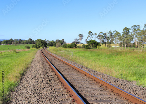 Empty rail train at South Coast New South Wales, Country Landscape photography