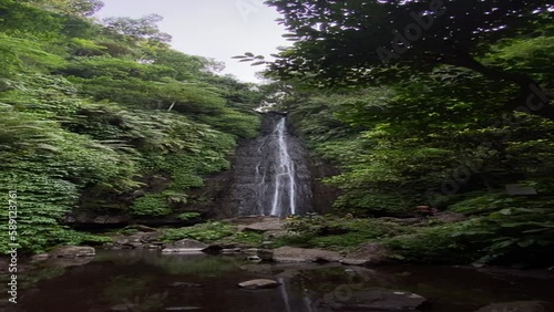 waterfall in the forest vertical video