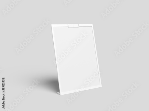 Isolated Realistic Table Tent Mockup in Front View