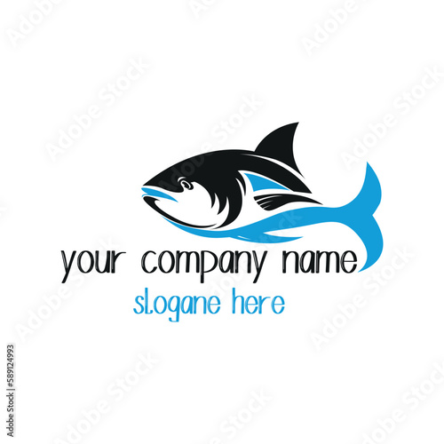 River fish icon logo design with vector format.