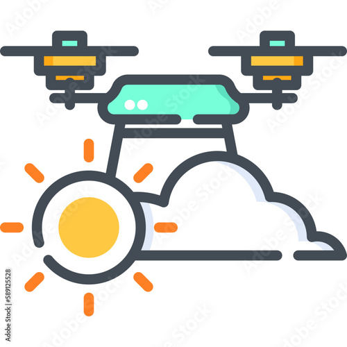 Drone illustration vector icon | Bicolor Icons