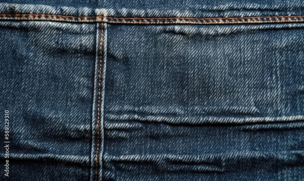 Blue jeans denim fabric texture background, generative AI Blue jeans denim fabric texture background, generative AI
