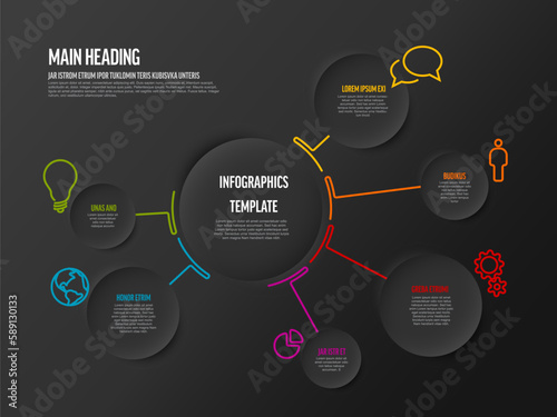 Vector dark Infographic report template