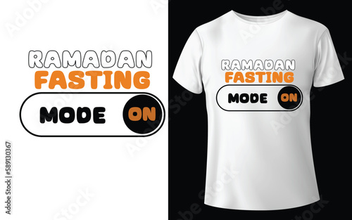 Ramadan Fasting Mode Typographic Tshirt Design - T-shirt Design For Print Eps Vector