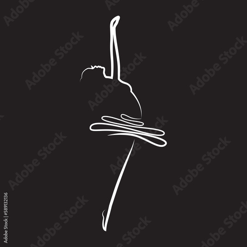 ballerina, ballet dancer vector logo icon