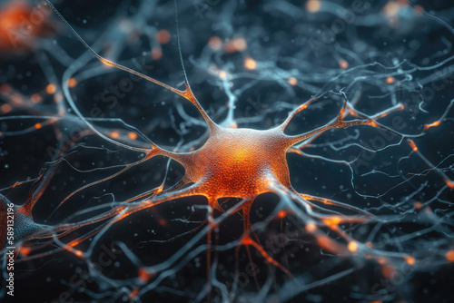 Neurons close up AI Generated.