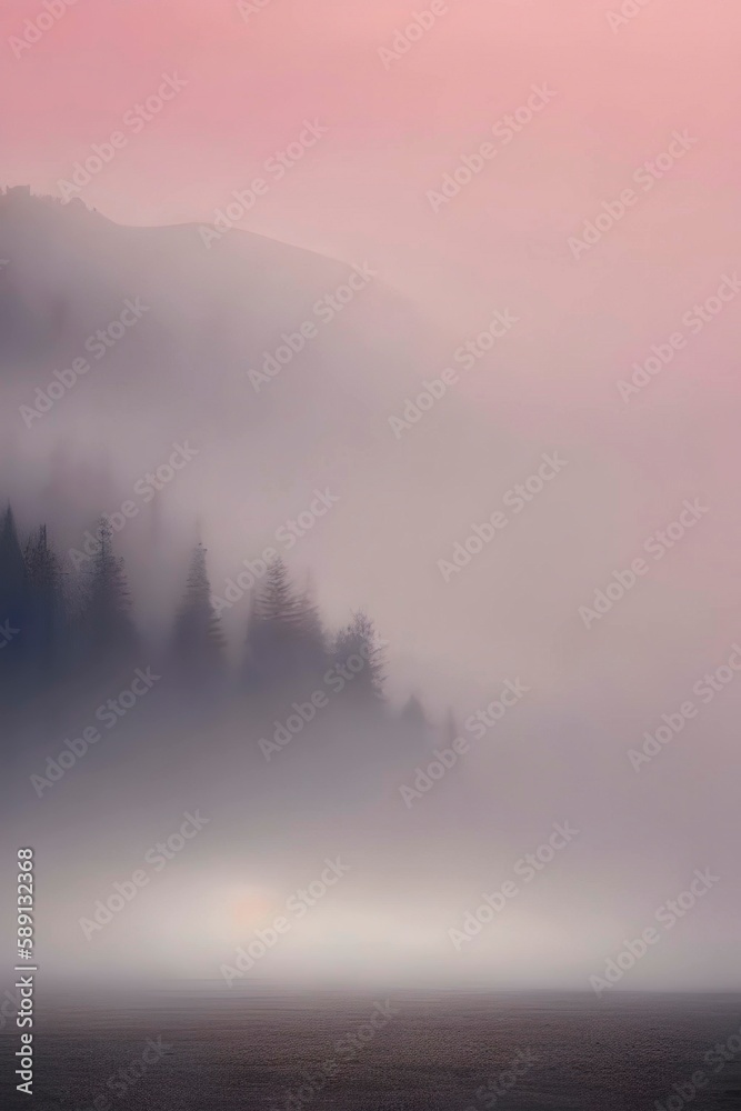 Fototapeta premium misty morning in the mountains